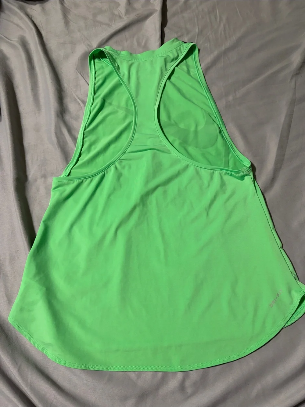 Nike Court Baseline Tennis NWOT Tank Neon Green Black Razorback Athletic Size XS